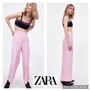 ZARA Trafaluc collection wide legged pink pants size XS